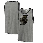Portland Trail Blazers Fanatics Branded Camo Collection Prestige Tri-Blend Tank Top - Heathered Gray,baseball caps,new era cap wholesale,wholesale hats